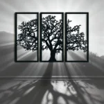 Quadro Vazado MDF Árvore da Vida Trio Decorativo Preto 3mm - Imagem 2